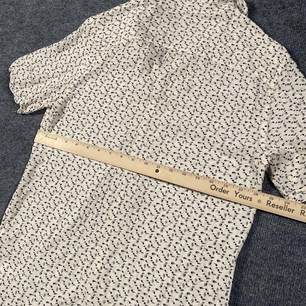 ALLSAINTS Musical Notes Short Sleeve Loop Collar Camp Shirt Mens Medium Viscose - Picture 8 of 8